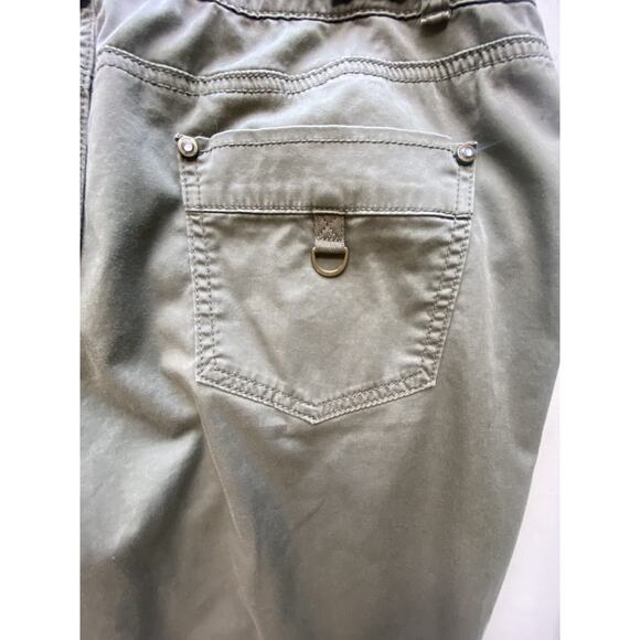 Cache Pants Womens Size 8 Khaki Olive Green Casual Summer Cropped Capri Slacks - Picture 3 of 11